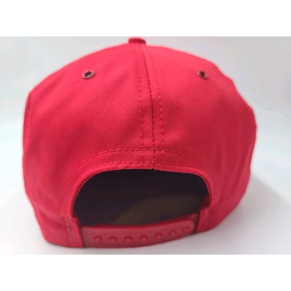 Vintage Budweiser Team Russell Snapback Hat Cap Bud Beer 80s Men Made in USA Red